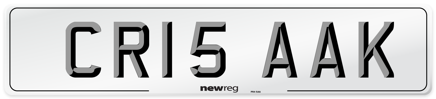 CR15 AAK Number Plate from New Reg
